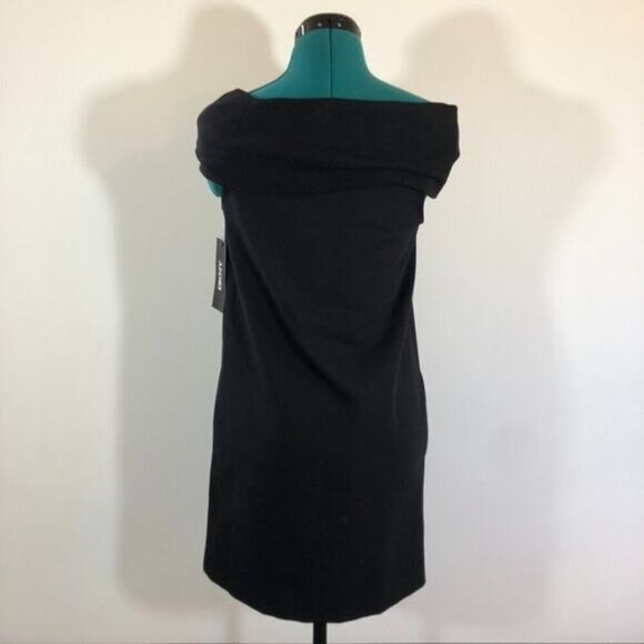 DKNY Donna Karen New York Black Off The Shoulder Wool Dress - Size 4 - Picture 4 of 9